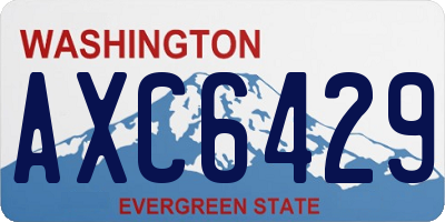 WA license plate AXC6429