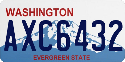 WA license plate AXC6432
