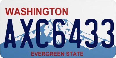 WA license plate AXC6433
