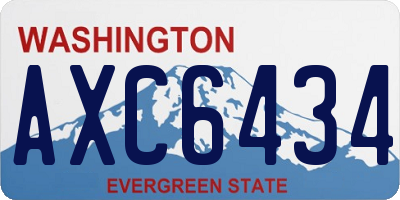 WA license plate AXC6434