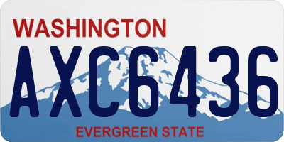 WA license plate AXC6436