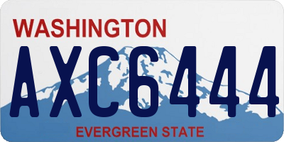 WA license plate AXC6444