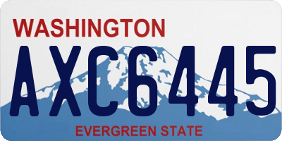 WA license plate AXC6445