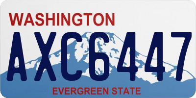 WA license plate AXC6447