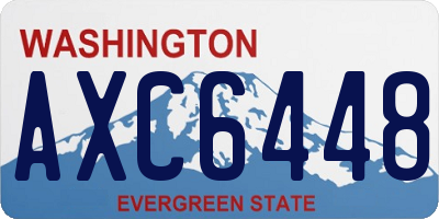 WA license plate AXC6448