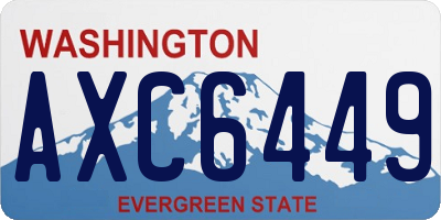WA license plate AXC6449