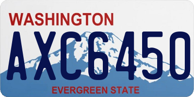 WA license plate AXC6450