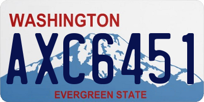 WA license plate AXC6451