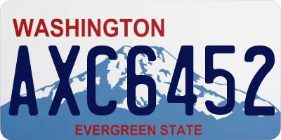 WA license plate AXC6452