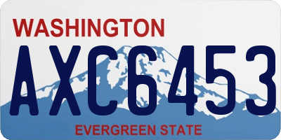 WA license plate AXC6453