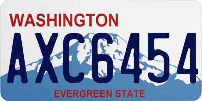 WA license plate AXC6454