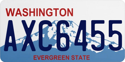 WA license plate AXC6455