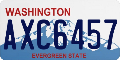 WA license plate AXC6457