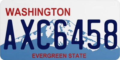 WA license plate AXC6458