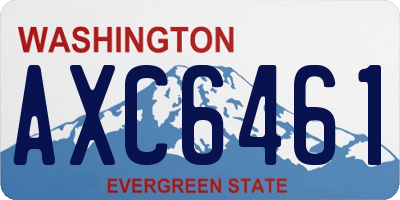 WA license plate AXC6461
