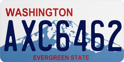 WA license plate AXC6462