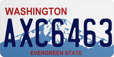 WA license plate AXC6463