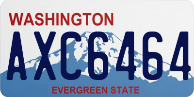 WA license plate AXC6464