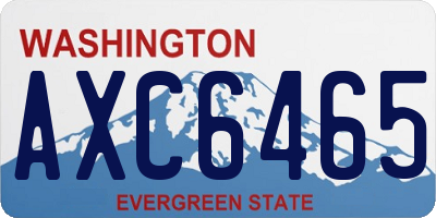 WA license plate AXC6465