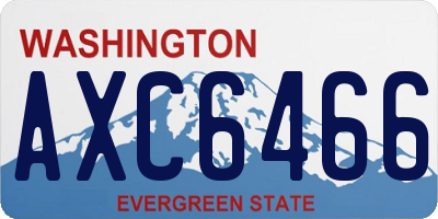 WA license plate AXC6466