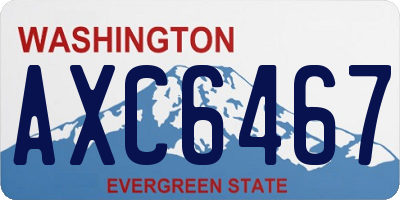 WA license plate AXC6467
