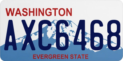 WA license plate AXC6468