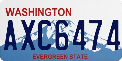 WA license plate AXC6474