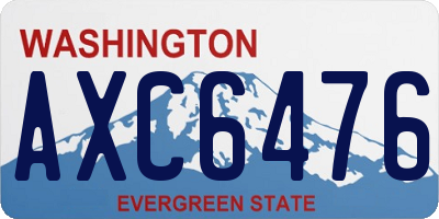 WA license plate AXC6476