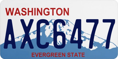 WA license plate AXC6477