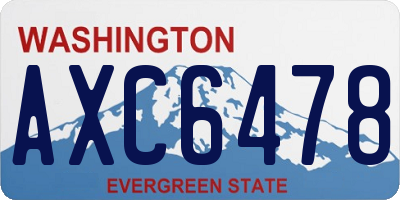 WA license plate AXC6478