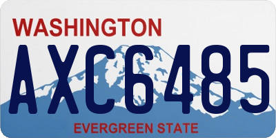 WA license plate AXC6485