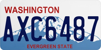 WA license plate AXC6487