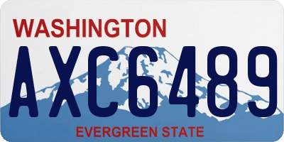 WA license plate AXC6489