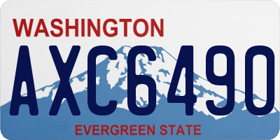 WA license plate AXC6490