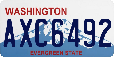 WA license plate AXC6492