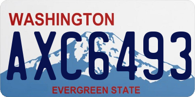 WA license plate AXC6493