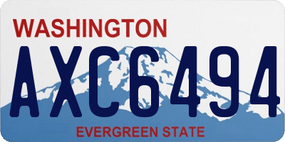WA license plate AXC6494