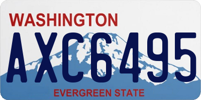 WA license plate AXC6495