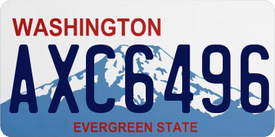 WA license plate AXC6496