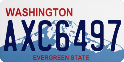 WA license plate AXC6497