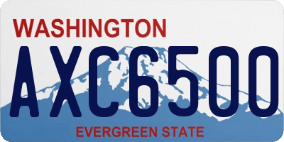 WA license plate AXC6500