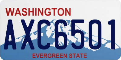 WA license plate AXC6501