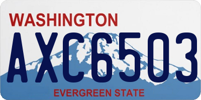 WA license plate AXC6503