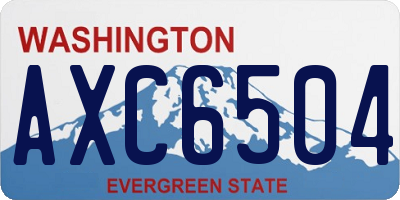 WA license plate AXC6504