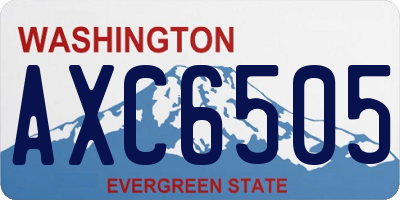 WA license plate AXC6505