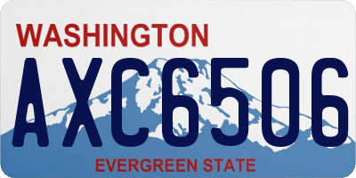 WA license plate AXC6506