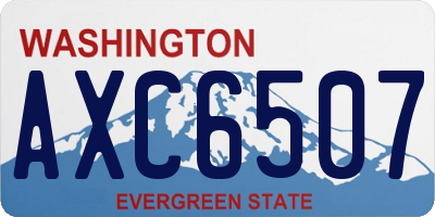 WA license plate AXC6507