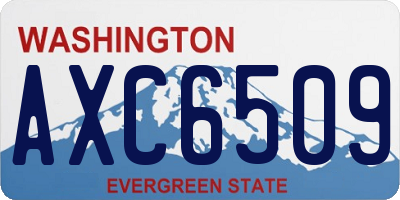 WA license plate AXC6509