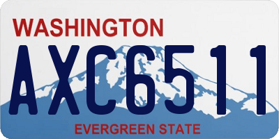 WA license plate AXC6511