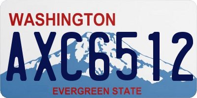 WA license plate AXC6512